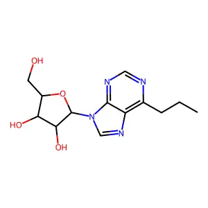 2-(Hydroxymethyl)-5-(6-propylpurin-9-yl)oxolane-3,4-diol structure