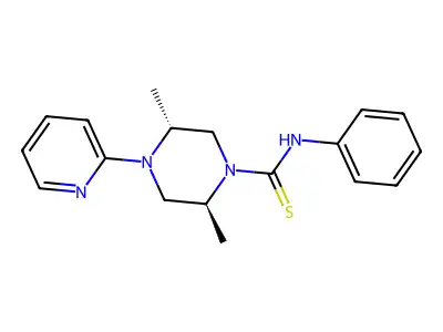 (2S,5R)-2,5-dimethyl-N-phenyl-4-pyridin-2-ylpiperazine-1-carbothioamide structure