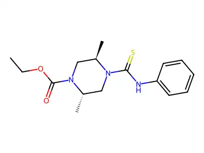 ethyl (2S,5R)-2,5-dimethyl-4-(phenylcarbamothioyl)piperazine-1-carboxylate structure