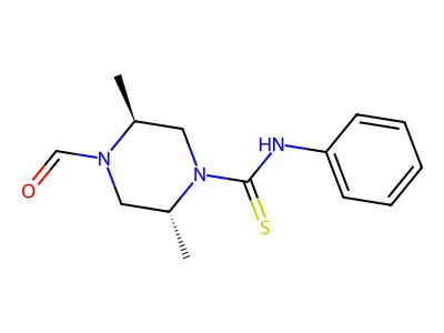 (2R,5S)-4-formyl-2,5-dimethyl-N-phenylpiperazine-1-carbothioamide structure