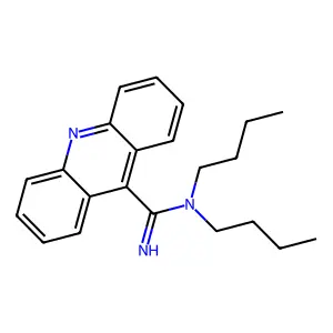 N,N-dibutylacridine-9-carboximidamide structure