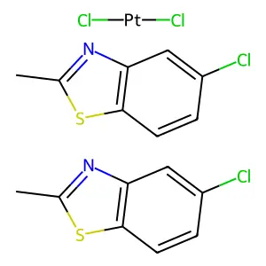Bis(5-chloro-2-methyl-1,3-benzothiazole);dichloroplatinum structure