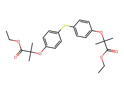 Propanoic acid, 2,2'-(thiobis(4,1-phenyleneoxy))bis(2-methyl-, diethyl ester structure