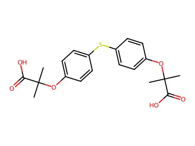 Propanoic acid, 2,2'-(thiobis(4,1-phenyleneoxy))bis(2-methyl- structure