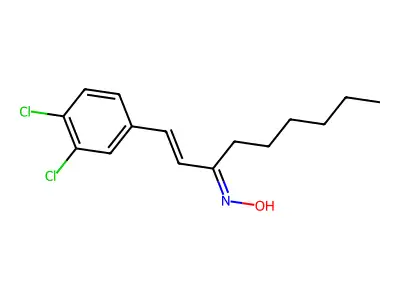 N-[1-(3,4-dichlorophenyl)non-1-en-3-ylidene]hydroxylamine structure