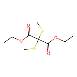 Diethyl bis(methylsulfanyl)propanedioate structure