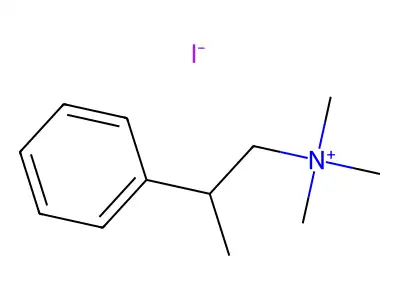 三甲基(β-甲基苯乙基)碘化铵 structure