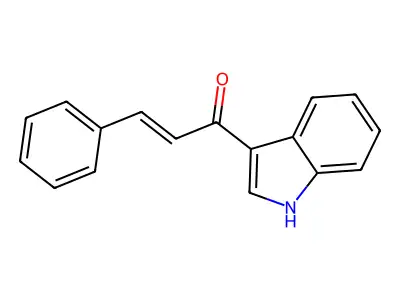 1-(1H-indol-3-yl)-3-phenylprop-2-en-1-one structure