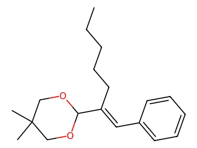 5,5-Dimethyl-2-(1-phenylhept-1-en-2-yl)-1,3-dioxane structure