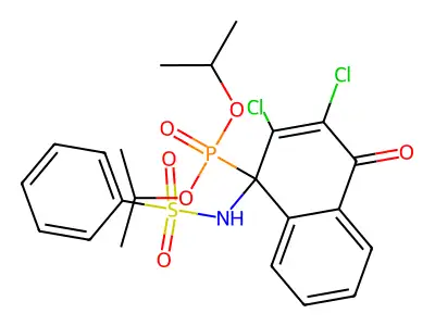 N-[2,3-dichloro-1-di(propan-2-yloxy)phosphoryl-4-oxonaphthalen-1-yl]benzenesulfonamide structure