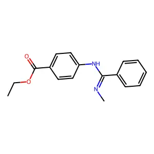 ethyl 4-[(N-methyl-C-phenylcarbonimidoyl)amino]benzoate structure