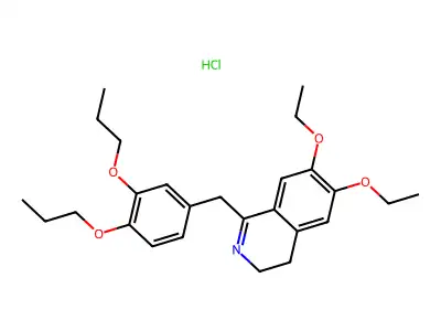 Isoquinoline, 3,4-dihydro-6,7-diethoxy-1-((3,4-dipropoxyphenyl)methyl)-, hydrochloride structure