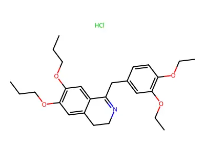 Isoquinoline, 3,4-dihydro-1-((3,4-diethoxyphenyl)methyl)-6,7-dipropoxy-, hydrochloride structure
