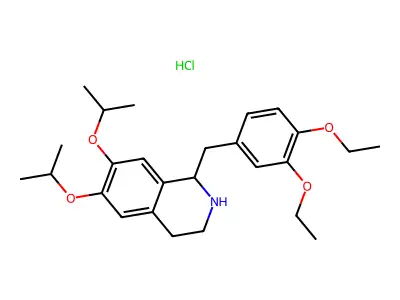 1-(3',4'-Diethoxybenzyl)-6,7-diisopropoxy-1,2,3,4-tetrahydroisoquinoline hydrochloride structure