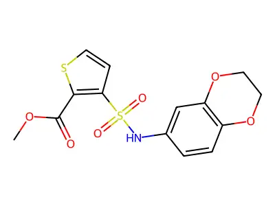 Methyl 3-(2,3-dihydro-1,4-benzodioxin-6-ylsulfamoyl)thiophene-2-carboxylate structure