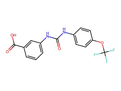 3-(3-(4-(Trifluoromethoxy)phenyl)ureido)benzoic acid structure
