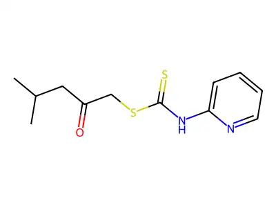 Carbamodithioic acid, 2-pyridinyl-, 4-methyl-2-oxopentyl ester structure