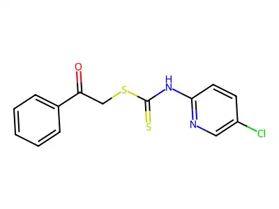 Carbamodithioic acid, (5-chloro-2-pyridinyl)-, 2-oxo-2-phenylethyl ester structure