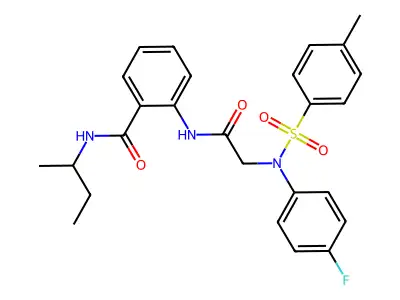 N-butan-2-yl-2-[[2-(4-fluoro-N-(4-methylphenyl)sulfonylanilino)acetyl]amino]benzamide structure