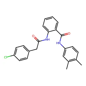 2-[[2-(4-chlorophenyl)acetyl]amino]-N-(3,4-dimethylphenyl)benzamide structure