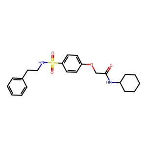 N-cyclohexyl-2-{4-[(2-phenylethyl)sulfamoyl]phenoxy}acetamide structure
