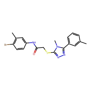 N-(4-bromo-3-methylphenyl)-2-{[4-methyl-5-(3-methylphenyl)-4H-1,2,4-triazol-3-yl]sulfanyl}acetamide structure