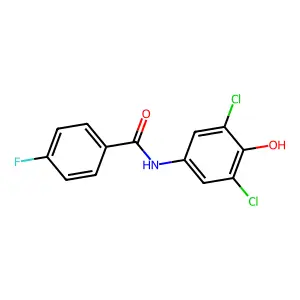 N-(3,5-dichloro-4-hydroxyphenyl)-4-fluorobenzamide structure