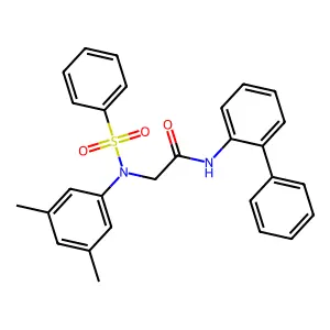 2-[N-(benzenesulfonyl)-3,5-dimethylanilino]-N-(2-phenylphenyl)acetamide structure