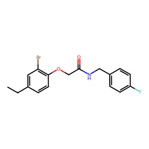 2-(2-bromo-4-ethylphenoxy)-N-[(4-fluorophenyl)methyl]acetamide structure