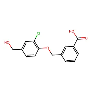 3-{[2-Chloro-4-(hydroxymethyl)phenoxy]methyl}benzoic acid structure