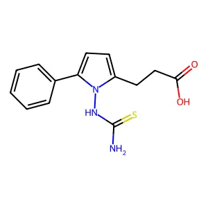 3-[1-(carbamothioylamino)-5-phenyl-1H-pyrrol-2-yl]propanoic acid structure