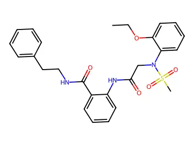 2-{[N-(2-ethoxyphenyl)-N-(methylsulfonyl)glycyl]amino}-N-(2-phenylethyl)benzamide structure