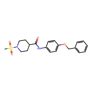 1-methylsulfonyl-N-(4-phenylmethoxyphenyl)piperidine-4-carboxamide structure