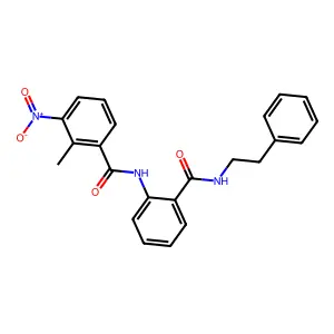 2-methyl-3-nitro-N-{2-[(2-phenylethyl)carbamoyl]phenyl}benzamide structure