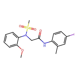 N-(4-iodo-2-methylphenyl)-2-(2-methoxy-N-methylsulfonylanilino)acetamide structure