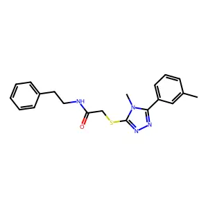 2-{[4-methyl-5-(3-methylphenyl)-4H-1,2,4-triazol-3-yl]sulfanyl}-N-(2-phenylethyl)acetamide structure
