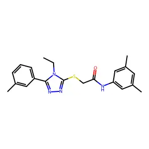N-(3,5-dimethylphenyl)-2-{[4-ethyl-5-(3-methylphenyl)-4H-1,2,4-triazol-3-yl]sulfanyl}acetamide structure