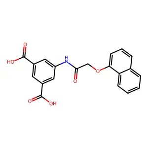 5-{[(Naphthalen-1-yloxy)acetyl]amino}benzene-1,3-dicarboxylic acid structure