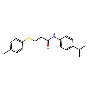 3-(4-methylphenyl)sulfanyl-N-(4-propan-2-ylphenyl)propanamide structure