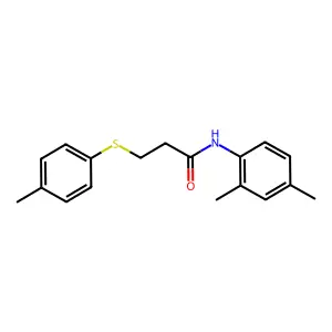 N-(2,4-dimethylphenyl)-3-(4-methylphenyl)sulfanylpropanamide structure
