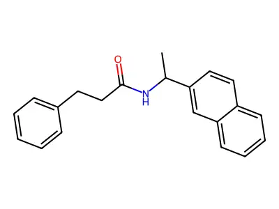 N-(1-naphthalen-2-ylethyl)-3-phenylpropanamide structure