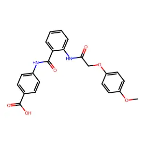4-{[(2-{[(4-Methoxyphenoxy)acetyl]amino}phenyl)carbonyl]amino}benzoic acid structure