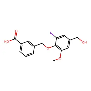 3-[[4-(Hydroxymethyl)-2-iodo-6-methoxyphenoxy]methyl]benzoic acid structure