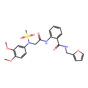 2-[[2-(3,4-dimethoxy-N-methylsulfonylanilino)acetyl]amino]-N-(furan-2-ylmethyl)benzamide structure