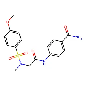 4-({N-[(4-methoxyphenyl)sulfonyl]-N-methylglycyl}amino)benzamide structure