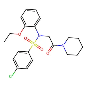 4-chloro-N-(2-ethoxyphenyl)-N-(2-oxo-2-piperidin-1-ylethyl)benzenesulfonamide structure