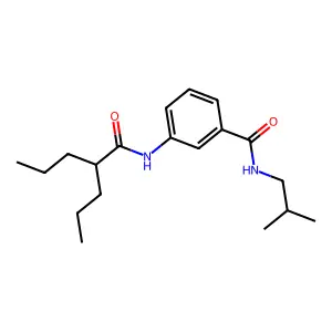 N-(2-methylpropyl)-3-(2-propylpentanoylamino)benzamide structure