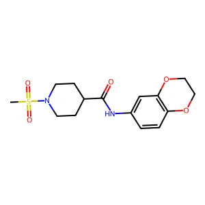 N-(2,3-dihydro-1,4-benzodioxin-6-yl)-1-methylsulfonylpiperidine-4-carboxamide structure