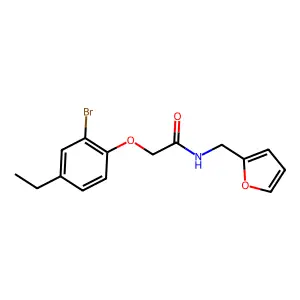 2-(2-bromo-4-ethylphenoxy)-N-(furan-2-ylmethyl)acetamide structure
