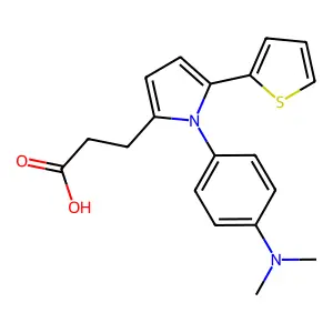 3-{1-[4-(dimethylamino)phenyl]-5-(thiophen-2-yl)-1H-pyrrol-2-yl}propanoic acid structure